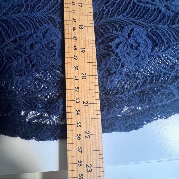 Leo & Nicole Navy Lace Blouse - Picture 8 of 8